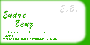 endre benz business card